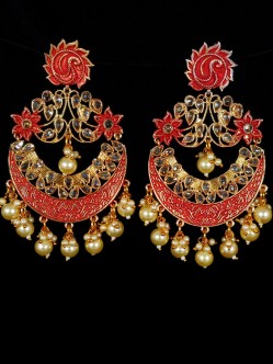 Reverse Ad Earrings With Meenakari Work